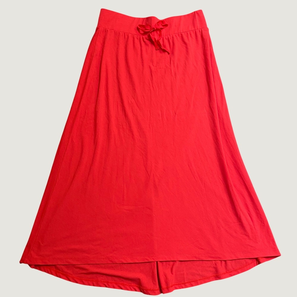 Belle Gray by Lisa Rinna Red High Low Maxi Skirt XS Elastic Waist Jersey Knit